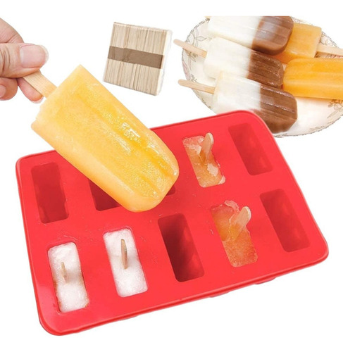 Silicona Helado Helado Paletas Maker 10 Cavidades Casero Pop