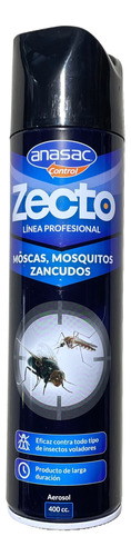 Insecticida Zecto Moscas Y Zancudos Aerosol (400 Cc) Anasac