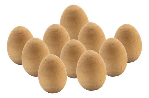 Huevos De Madera Grandes, 10 Unidades, Huevos De Pascua, Sin