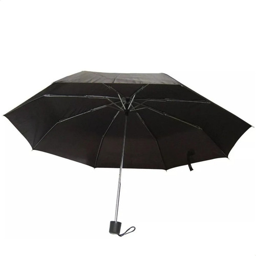 Imagen 5 de 8 de Paraguas Corto Negro Lluvia Viento 90 Cm Mini Extensible