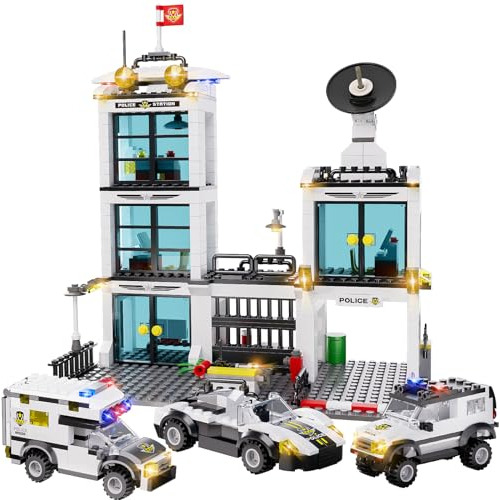 City Police Station Building Kit, Police Car Toy, City Polic