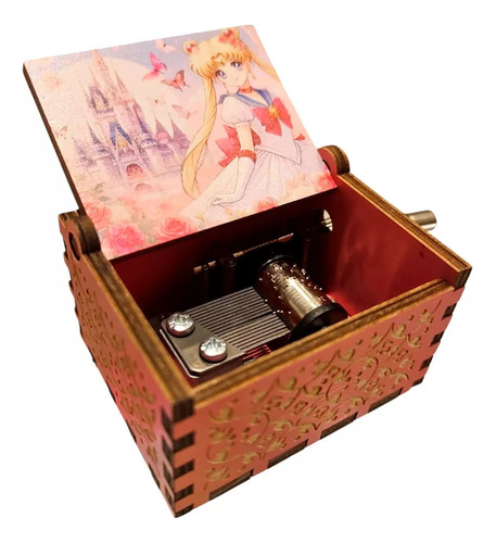 Sailor Moon - Cajita Musical Madera Con Manivela (rosa)