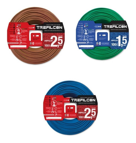 Cable Unipolar 2,5mm Y 1,5mm Pack X 3 Rollos De 100 Metros