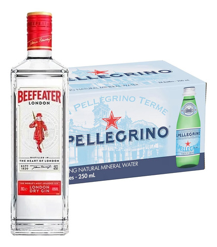 Pack 24 Agua San Pellegrino 250 Ml + Ginebra Beefeater Seca