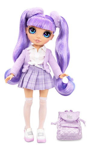 Muñeca De Moda Rainbow High Jr High Violet Willow 11