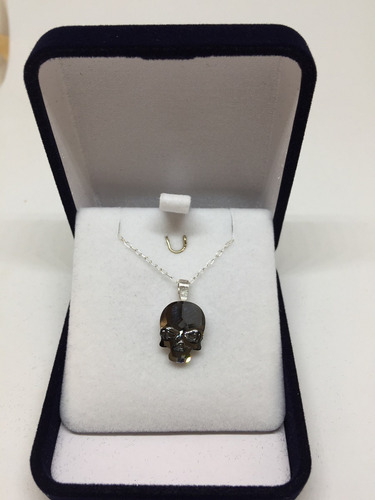 Colgante Skull En 14 Mm, Made With Swarovski, Base Plata