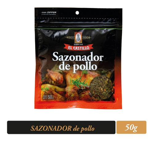 Sazonador De Pollo El Castillo Zipper 50 Grs