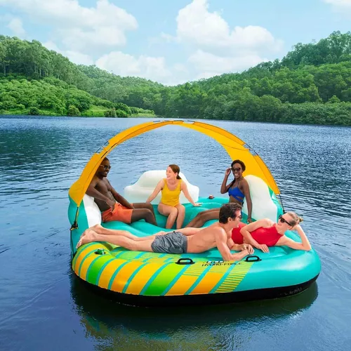 Colchoneta hinchable verde playa piscina verano con agujeros ideal agua 1  unidad – Precios Boom