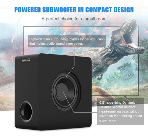 Subwoofer De Audio Domestico Bestisan Powered 6.5, Sonido...