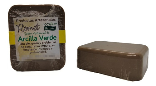 Jabon Artesanal Arcilla Verde - 100% Nat - g a $104