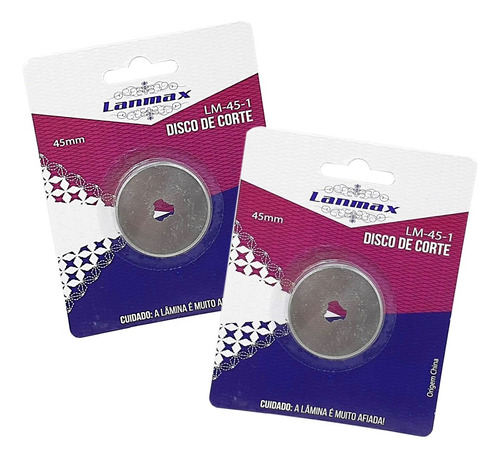 Lâminas Corte Cortador Circular Disco 45mm Kit Com 2 Lanmax