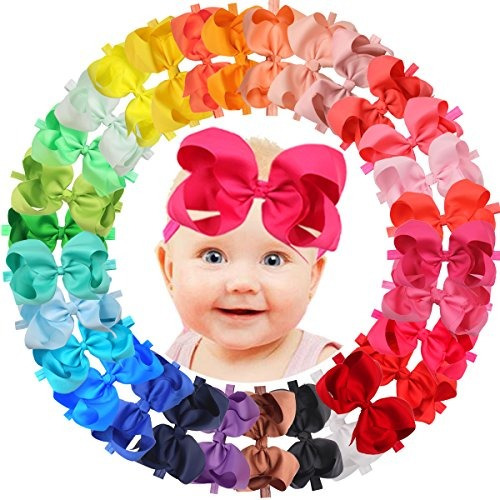 30 Color 6 En Arcos Bebé Niñas Diademas 6 De Gran Lazo De 