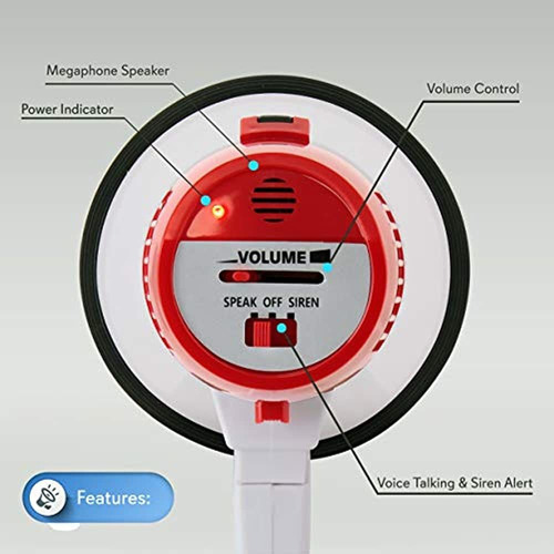 Pyle Megafono Speaker Pa Bullhorn - 20 Watts Y Control De Vo