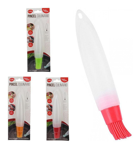 Pincel Culinario Silicone Reservatorio Colors 60ml 19x4cm