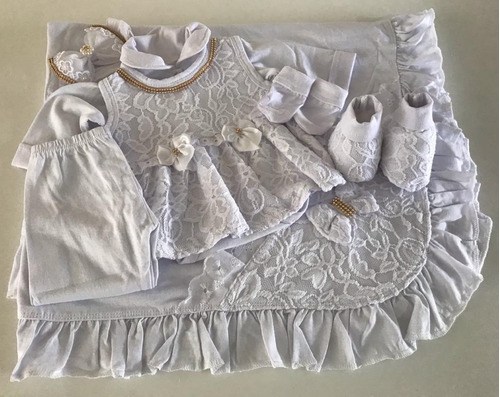 Saída Maternidade Renda Vermelha Luxo Para Bebê Reborn