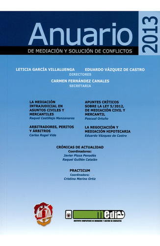 Revista Anuario 2013 De Mediación Y Solución De Conflictos