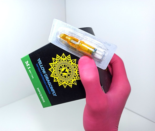 Tattoo Cartuchos Pen Yellow D. Membrana X 5unid Liner Shader
