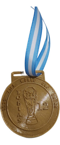 25 Medallas Mundial Qatar Personalizados+copa Mundial 36cm
