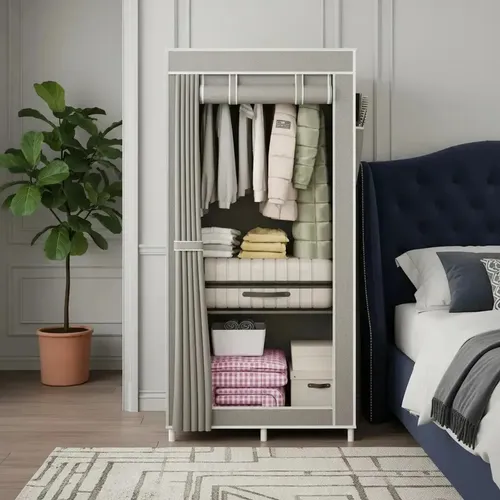 Armário Guarda-roupa Portátil Dobrável Armario Organizador