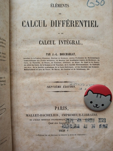 Calcul Différentiel Et De Calcul Intégral Boucharlat 116a4