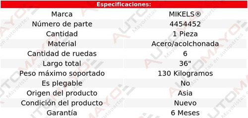 Cama Ruedas Giratorias Largo 36 Pulgadas Mikel's