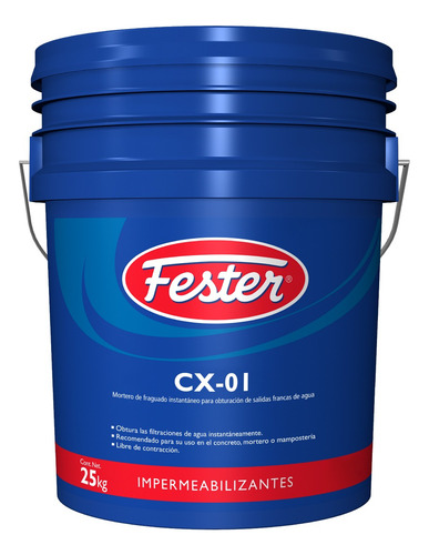 Fester Cx-01 Mortero Obturación Salidas Francas De Agua 25k