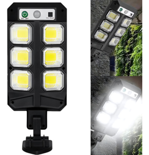Potente Foco Led Solar 72 Cob Luminaria Panel Sensor