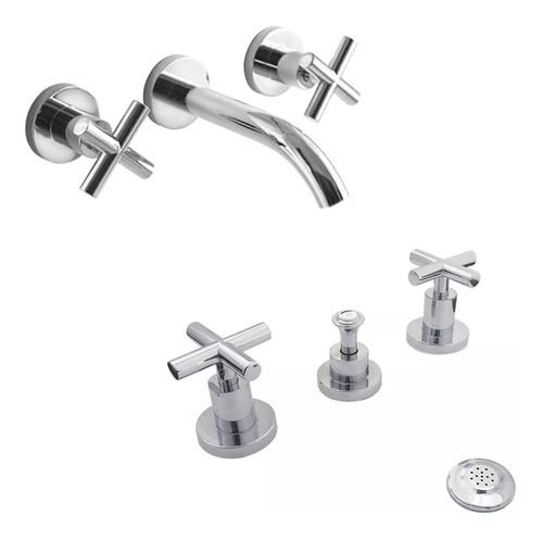 Grifería Hidromet Climb Cruz Lavatorio De Pared Bidet Cs1631