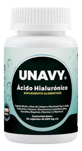 Unavy Kit 5 Frascos Ácido Hialurónico Con 30 Tabletas C/u Sabor Sin Sabor