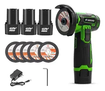 Comprar Mini Esmeriladora Inalambrica Esmeril Angular Adeske color verde 12 V + 3 baterías+5 discos de lijado