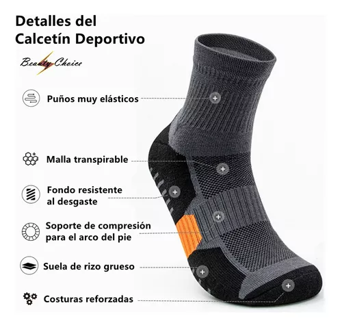 5 pares de calcetines de algodón para hombre transpirables que absorben la  humedad calcetines deportivos para correr