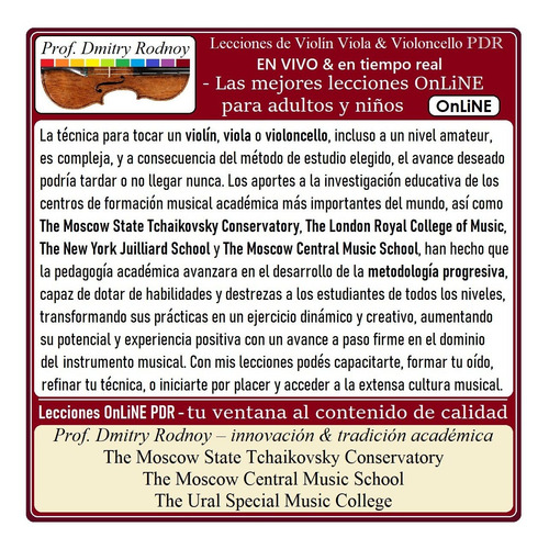 Imagen 2 de 10 de Cello - Clase De Prueba & Asesoramiento Prof. Dmitry Rodnoy