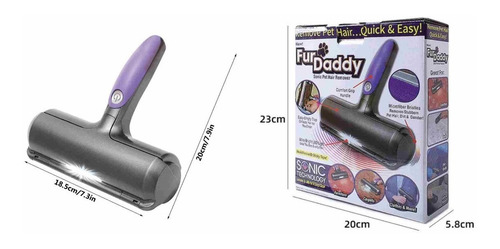 Rolo Removedor Pêlo Pet Cabelos Elétrico Portátil Fur Daddy