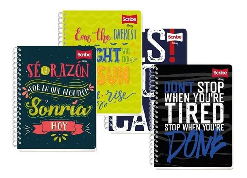 Caderno Profissional Quadro Pequeno Scribe Lettering 4 Pcs