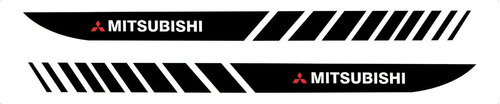 Adesivo Faixa Lateral Mitsubishi L200 Triton Emblema Imp21 Cor Preto