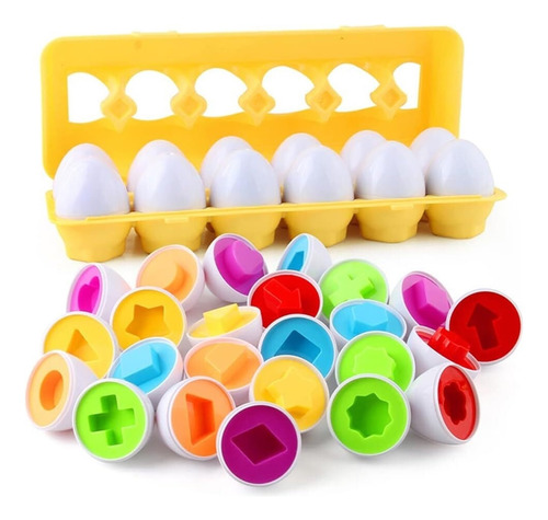 12 Pcs Juguete Didáctico De Huevos A Juego De Estudio