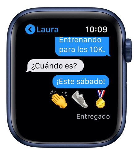 Imagen 5 de 8 de Apple Watch Series 6 (GPS) - Caja de aluminio azul de 44 mm - Correa deportiva azul marino intenso