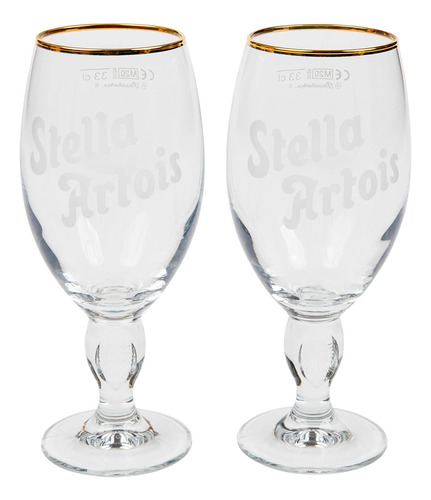 Copas Stella Artois, Clasico, De Vidrio, Capacidad 325ml, X2