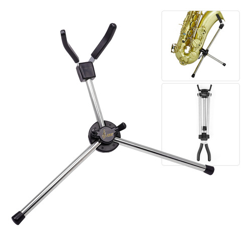 Saxofón Bracket Tenor Stand Saxofón Portátil De Metal Plegab