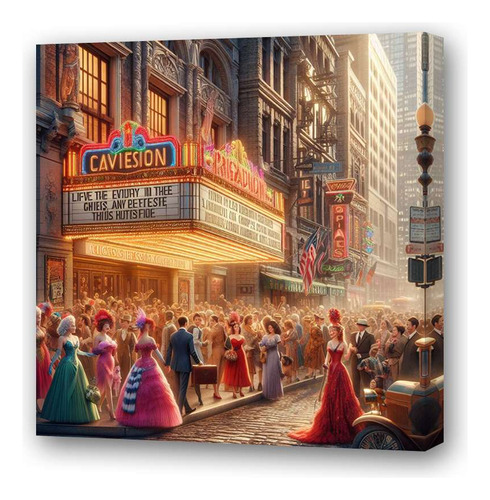 Cuadro 20x20cm Broadway Teatro Y Espectáculo New York M2