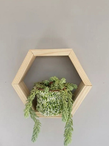 Imagem 2 de 4 de Kit 5 Nichos Hexagonal Colmeia Em Pinus Decoração