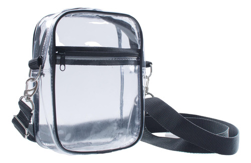 Bolsa Shoulder Bag Transparente Com Preto De Ombro Unissex