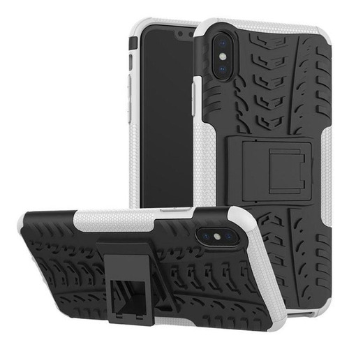 Carcasa Reforzada Con Soporte C/blanco Para iPhone X / Xs