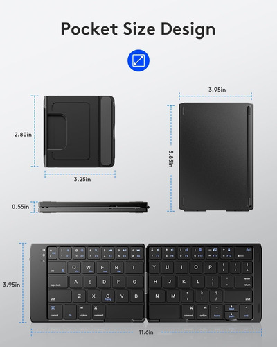 Teclado Plegable Bluetooth Teclado Inalámbrico Portátil