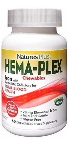 Naturesplus - Hierro Hema-plex - 60 Masticables Mixtos De Ba