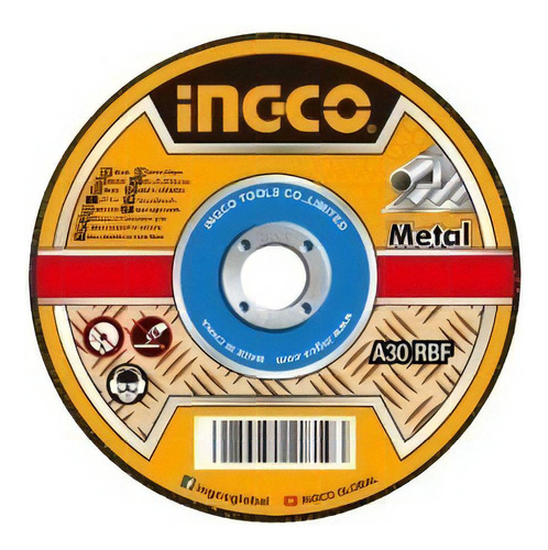 Disco De Corte Metal Inox. 4½ Ingco X 50un Mcd1211550 - Smf Color Negro