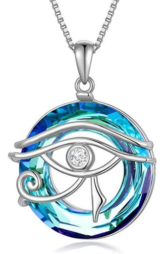 Toupop Evil Eye Necklace With Blue Crystal Eye Of Horus