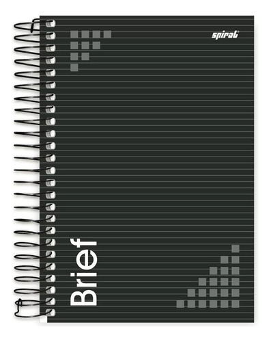 Caderno 1/4 Espiral Capa Dura 80 Folhas Brief Preto - Spiral