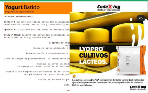 Imagen 1 de 2 de Cursos E Insumos Para Fabricar Yogurt Con Fermentos Lactico