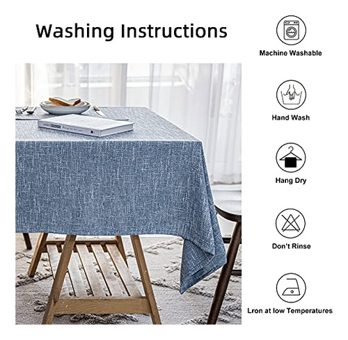 Mantel Redondo Impermeable De Algodón Y Lino Para Mesa